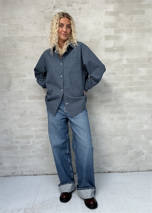 Edgar skjorte Blue/Cream Mini Check Skall Studio 